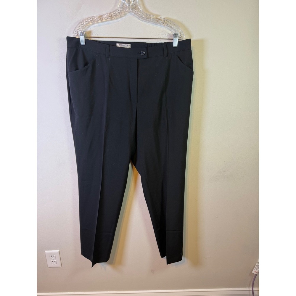 Raphaela by Brax Womens Dress Pants Wool Blend Slim Black 18W